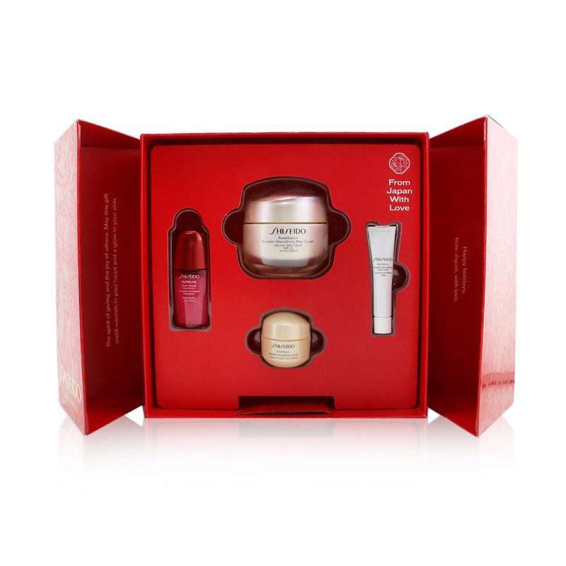 Shiseido Smooth Skin Sensations Set: Benefiance Day Cream SPF23 50ml + Ultimune Concentrate 10ml + Benefiance Smoothing Cream 15ml + Benefiance Eye Cream 5ml  4pcs