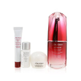 Shiseido Ultimate Hydrating Glow Set: Ultimune Power Infusing Concentrate 30ml + Moisturizing Gel Cream 10ml + Eye Concentrate 5ml + SPF 42 Sunscreen 7ml (Box Slightly Damaged) 