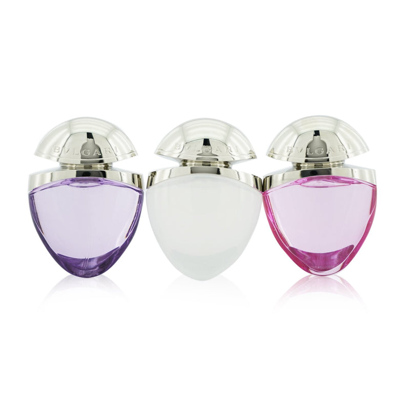 Bvlgari The Omnia Jewel Charms Collection: Amethyste Eau De Toilette Spray + Crystalline Eau De Toilette Spray + Pink Sapphire Eau De Toilette Spray 