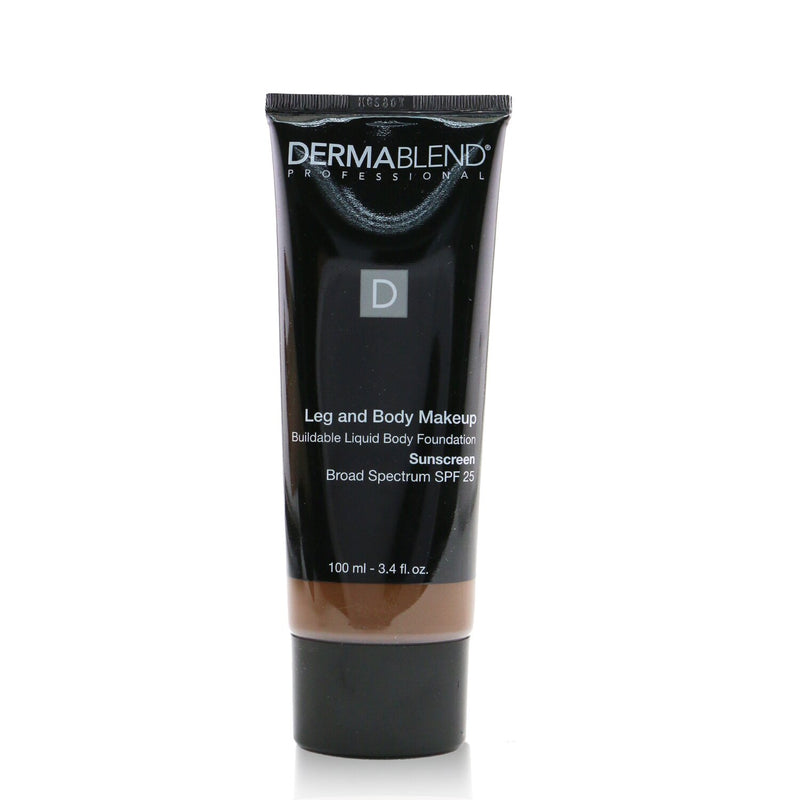 Dermablend Leg and Body Make Up Buildable Liquid Body Foundation Sunscreen Broad Spectrum SPF 25 - #Deep Natural 85N (Unboxed)  100ml/3.4oz