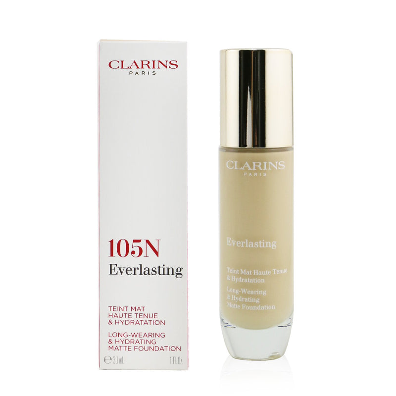 Clarins Everlasting Long Wearing & Hydrating Matte Foundation - # 105N Nude 