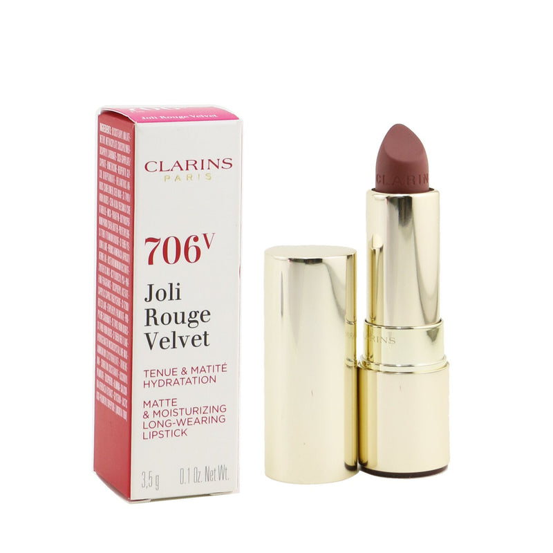 Clarins Joli Rouge Velvet (Matte & Moisturizing Long Wearing Lipstick) - # 706V Fig 
