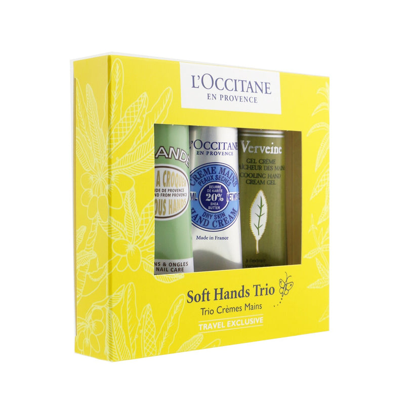 L'Occitane Soft Hands Trio: Almond Delicious Hands 30ml + Shea Butter Hand Cream 30ml + Verbena Cooling Hand Cream Gel 30ml  3x 30ml1oz