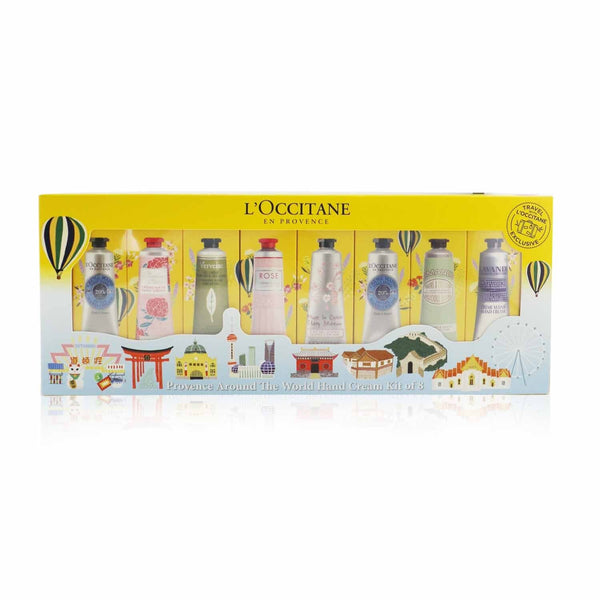 L'Occitane Provence Around The World Hand Cream Kit Of 8: (2xShea Butter + 1x Rose, Cherry Blossom, Lavender, Peony, Almond, Verbena) 30ml/1oz 