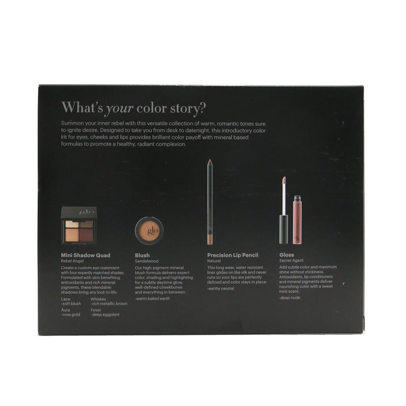 Glo Skin Beauty Desk to Datenight (Mini Shadow Quad + Blush + Lip Pencil + Lip Gloss) - # Rebel Angel 