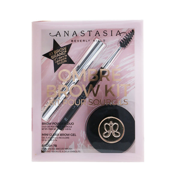 Anastasia Beverly Hills Ombre Brow Kit (Brow Powder Duo + Mini Clear Brow Gel + Brush 7B) - # Taupe  3pcs