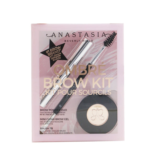 Anastasia Beverly Hills Ombre Brow Kit (Brow Powder Duo + Mini Clear Brow Gel + Brush 7B) - # Soft Brown  3pcs