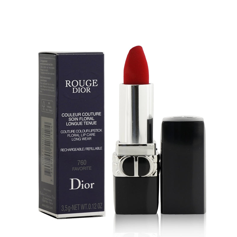 Christian Dior Rouge Dior Couture Colour Refillable Lipstick - # 760 Favorite (Velvet)  3.5g/0.12oz