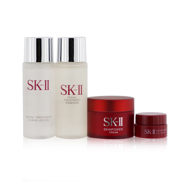 SK II Pitera Experience Kit 2: Clear Lotion 30ml + Facial Treatment Essence 30ml + Skinpower Cream 15g + Skinpower Eye Cream 2.5g 