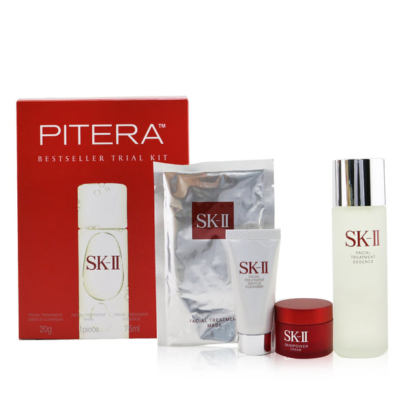 SK II Bestseller Trial kit 4-Pieces Kit: Facial Treatment Essence 75ml + Cleanser 20g + Mask 1pc + Skinpower Cream 15g 
