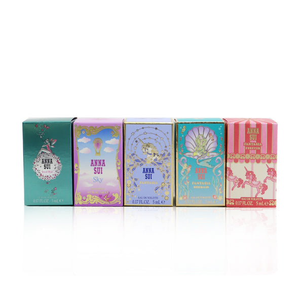 Anna Sui Miniature Coffret: Secret Wish 5ml + Sky 5ml +Fantasia 5ml  + Fantasia Mermaid 5ml + Fantasia Forever 5ml 