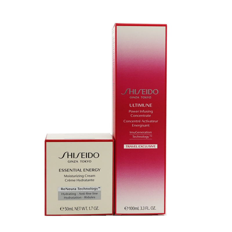 Shiseido Defend & Regenerate Power Moisturizing Set: Ultimune Power Infusing Concentrate N 100ml + Essential Energy Moisturizing Cream 50 ml 