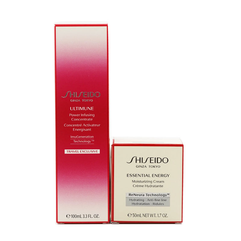 Shiseido Defend & Regenerate Power Moisturizing Set: Ultimune Power Infusing Concentrate N 100ml + Essential Energy Moisturizing Cream 50 ml (Box Slightly Damaged) 