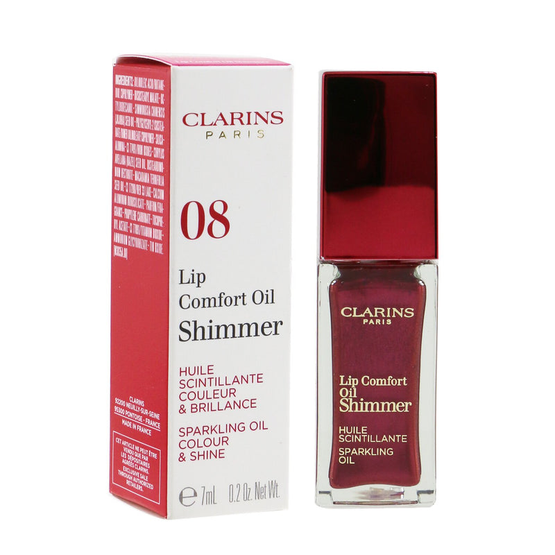 Clarins Lip Comfort Oil Shimmer - # 08 Burgundy Wine 