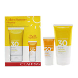 Clarins Golden Summer Sunday Gift Set: Sun Care Body Cream SPF 30 150ml+ Dry Touch Sun Care Cream For Face SPF 50 30ml  2pcs