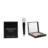 Bobbi Brown Highlighting Powder Set (1x Highlighting Powder + 1x Mini Face Brush) - #Pink Glow  2pcs