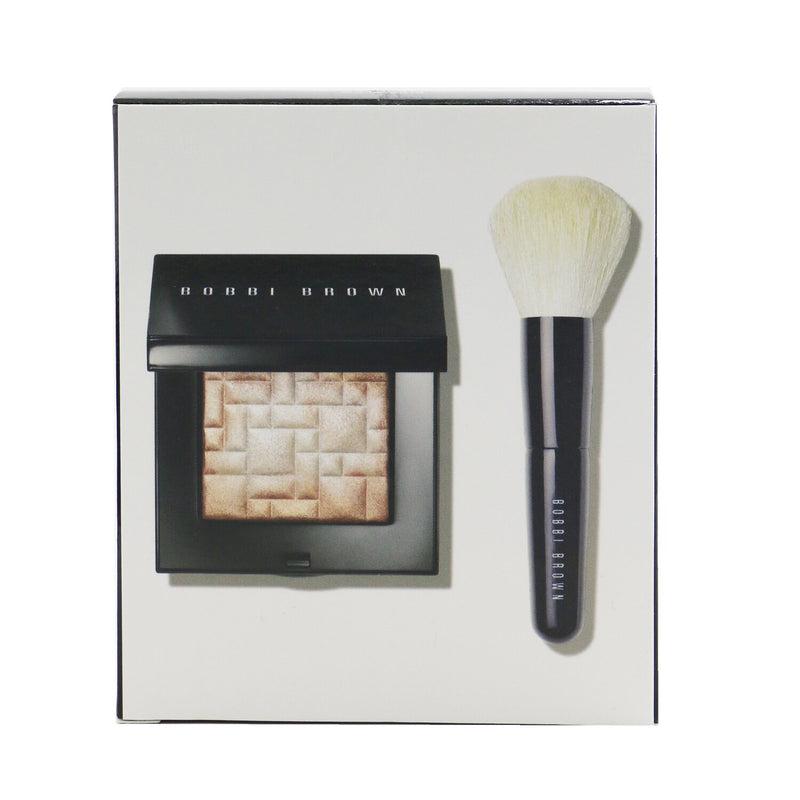 Bobbi Brown Highlighting Powder Set (1x Highlighting Powder + 1x Mini Face Brush) - #Pink Glow  2pcs