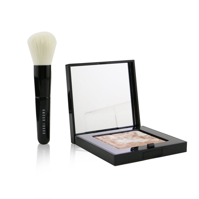 Bobbi Brown Highlighting Powder Set (1x Highlighting Powder + 1x Mini Face Brush) - #Pink Glow  2pcs