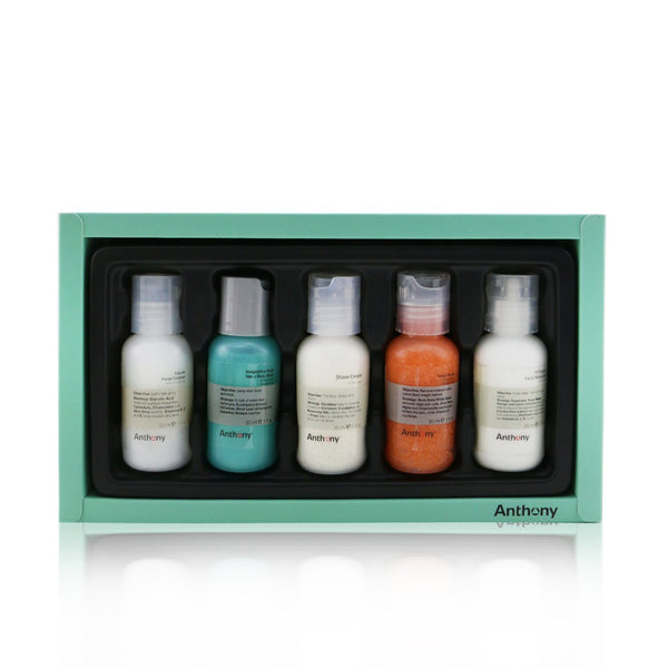 Anthony Starter Kit 5-Pieces Kit (For All Skin Types): Cleanser 30ml + Scrub 30ml + Moisturizer 30ml + Hair & Body Wash 30ml +  Shave Cream 30ml 