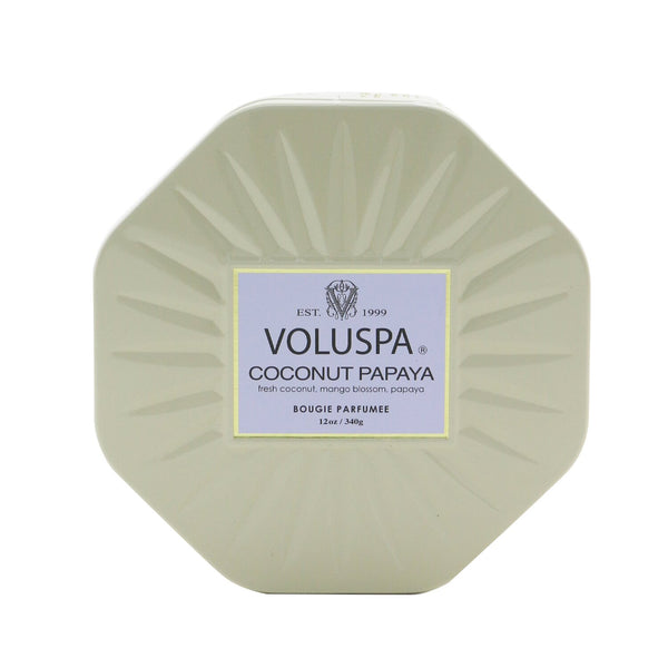 Voluspa 3 Wick Octagon Tin Candle - Coconut Papaya 