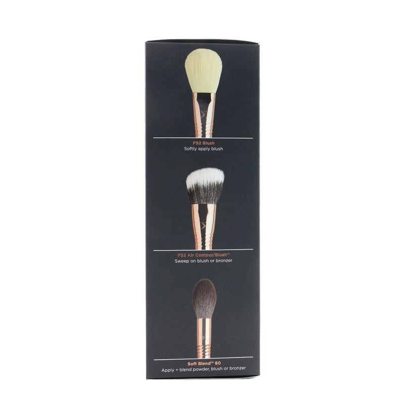 Sigma Beauty Bloom + Glow Brush Set (3x Rose Gold Brush, 1x Bag)  3pcs