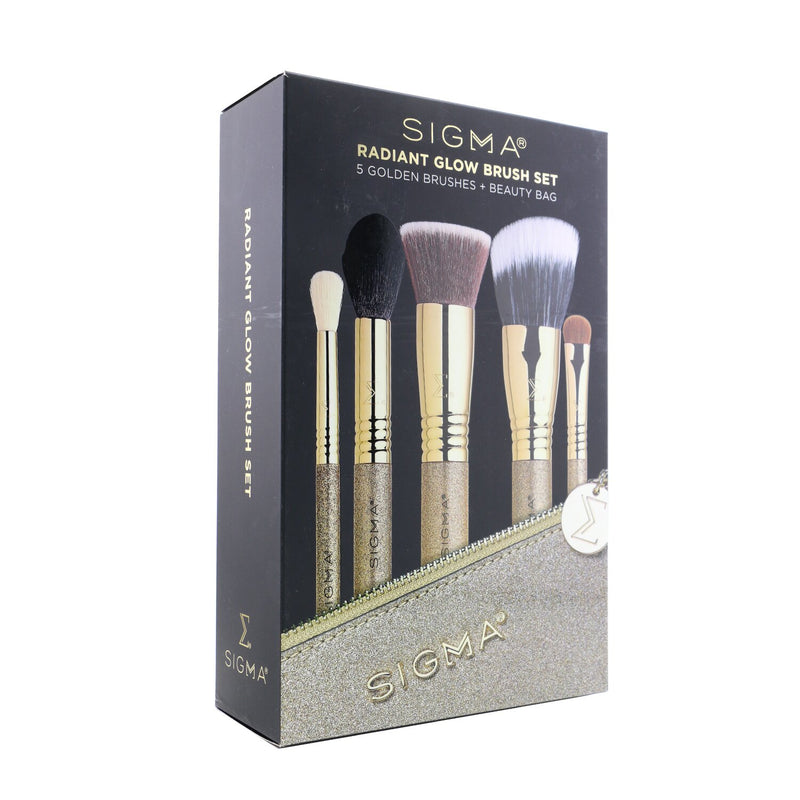 Sigma Beauty Radiant Glow Brush Set (5x Golden Brush, 1x Bag) 