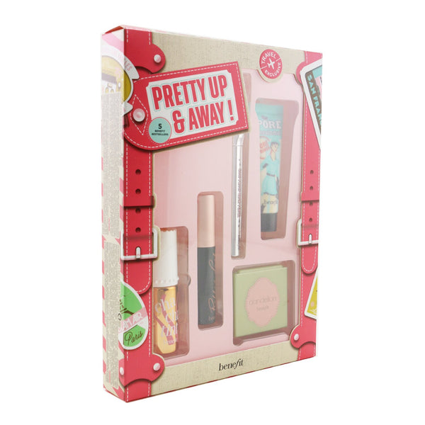 Benefit Pretty Up & Away Set (Primer + Powder + Cheek & Lip Stain + Brow Pencil + Mascara)  5pcs