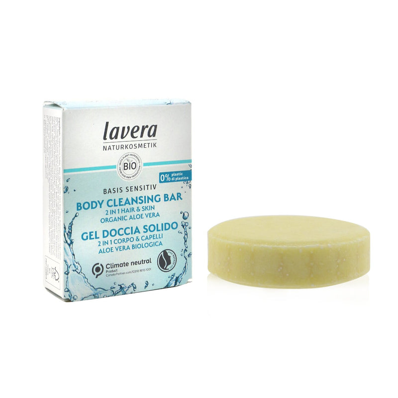 Lavera Basis Sensitiv 2 in 1 Hair & Skin Body Cleansing Bar - With Organic Aloe Vera 