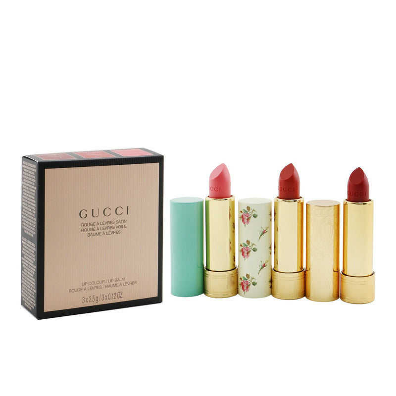 Gucci Travel Lipstick Collection (2x Lip Colour + 1x Lip Balm)  3x3.5g/0.12oz
