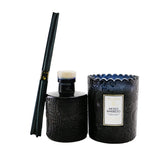 Voluspa Scalloped Edge Candle & Reed Diffuser Coffret - Moso Bamboo  2pcs