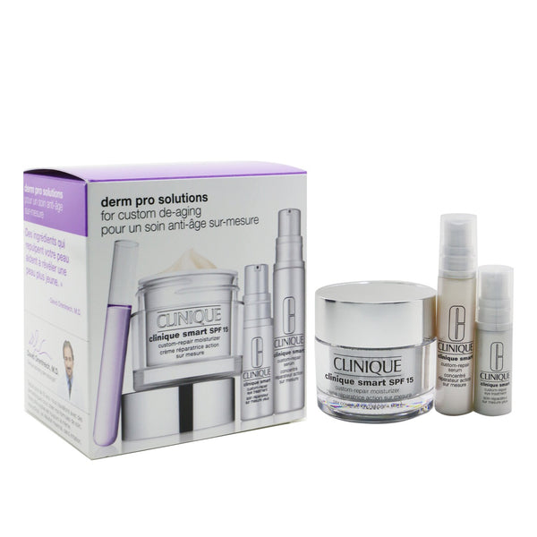 Clinique Derm Pro Solutions Clinique Smart (For Custom De-Aging) Set: Moisturizer SPF 15 50ml+ Serum 10ml+ Eye Treatment 5ml  3pcs