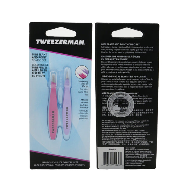 Tweezerman Mini Slant And Point Combo Set  2pcs