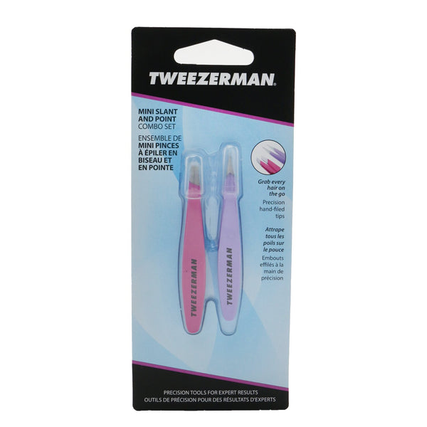 Tweezerman Mini Slant And Point Combo Set  2pcs