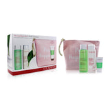 Clarins Perfect Cleansing Set (Combination to Oily Skin): Cleansing Milk 200ml+ Toning Lotion 200ml+ Pure Scrub 15ml+ Bag  3pcs+1bag