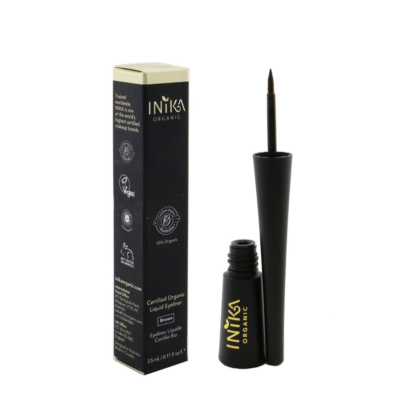 INIKA Organic Certified Organic Liquid Eyeliner - # Brown  3.5ml/0.11oz