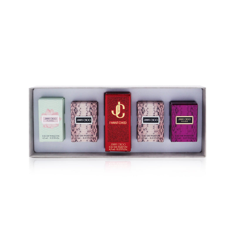 Jimmy Choo Miniatures Coffret: 2x Eau De Parfum, I Want Choo Eau De Parfum, Fever Eau De Parfum, Floral Eau De Toilette  5x4.5ml/0.15oz
