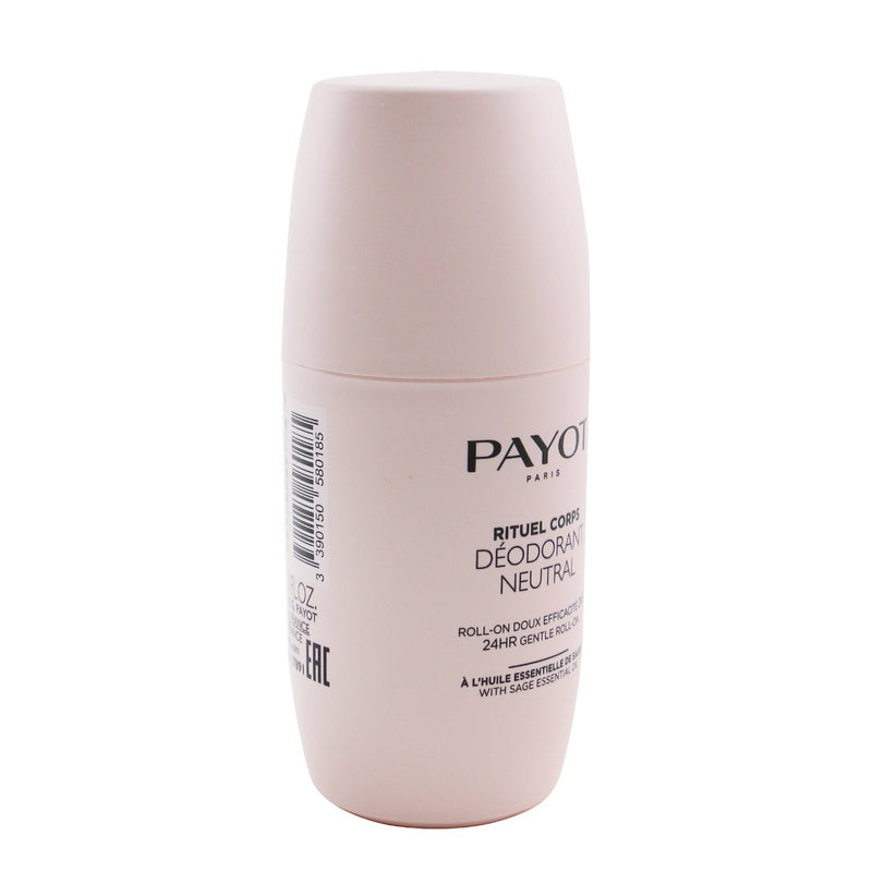 Payot Rituel Corps Deodorant Neutral 24HR Gentle Roll-On  75ml/2.5oz