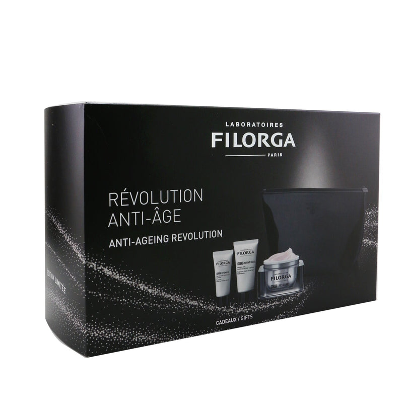 Filorga Anti-Ageing Revolution Gift Set  (Limited Edition): 1x NCEF-Reverse Cream 50ml + 1x NCEF-Night Mask 15ml + 1x NCEF-Intensive Serum 7ml +1bag  3pcs+1bag