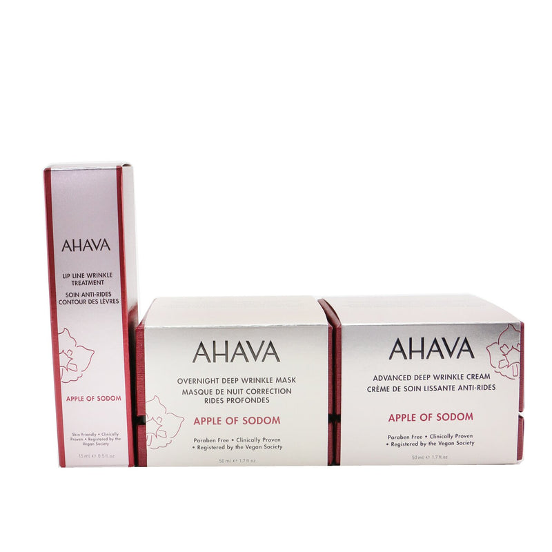 Ahava The Power of Love Apple Of My Eye Set: Deep Wrinkle Cream 50ml+ Deep Wrinkle Mask 50ml+ Lip Wrinkle Treatment 15ml+ Bag  3pcs+1bag