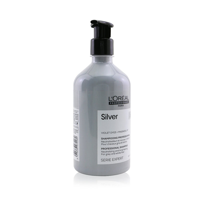 L'Oreal Professionnel Serie Expert - Silver Violet Dyes + Magnesium Neutralising and Brightening Shampoo (For Grey and White Hair)  500ml/16.9oz