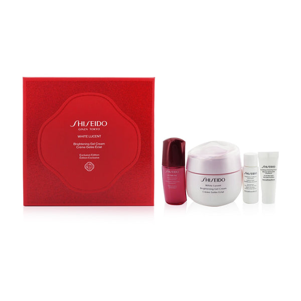 Shiseido White Lucent Holiday Set: Gel Cream 50ml + Cleansing Foam 5ml + Softener Enriched 7ml + Ultimune Concentrate 10ml  4pcs