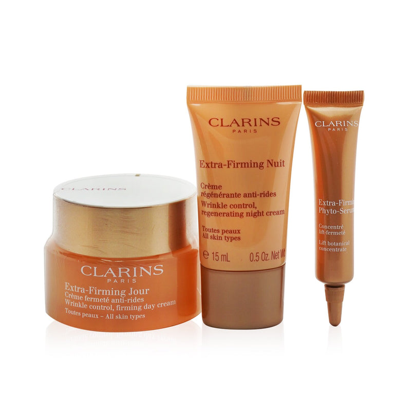 Clarins Extra-Firming Collection: Day Cream 50ml+ Night Cream 15ml+ Phyto-Serum 10ml+ Bag  3pcs+1bag