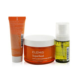 Elemis Nourishing Skin Health Trio Set: Superfood AHA Cleansing Butter 90ml+ Glow Priming Moisturiser 20ml+Kefir-Tea Mist  3pcs