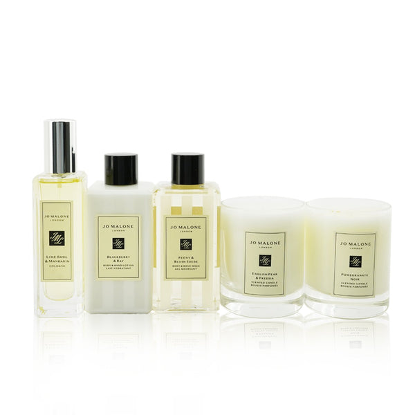 Jo Malone House Of Jo Malone Coffret: Lime Basil & Mandarin Cologne Spray + Peony & Blush Suede Body & Hand Wash + Blackberry Bay Body & Hand Lotion + English Pear & Freesia Scented Candle + Pomegranate Noir Scented Candle  5pcs