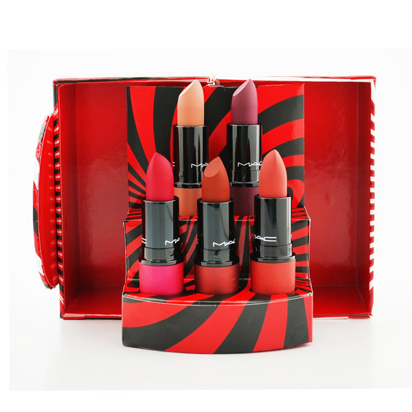 MAC Mistletoe Matte Powder Kiss Lipstick Set (5x Lipstick) (Limited Edition)  5x3g/0.1oz