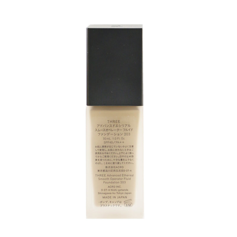 THREE Advanced Ethereal Smooth Operator Fluid Foundation SPF40 - # 203  30ml/1oz