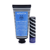 Apivita Bee Protective Hypericum Set: Hand Cream Hypericum & Beeswax 50ml+ Lip Care Cocoa Butter SPF20 4.4g  2pcs