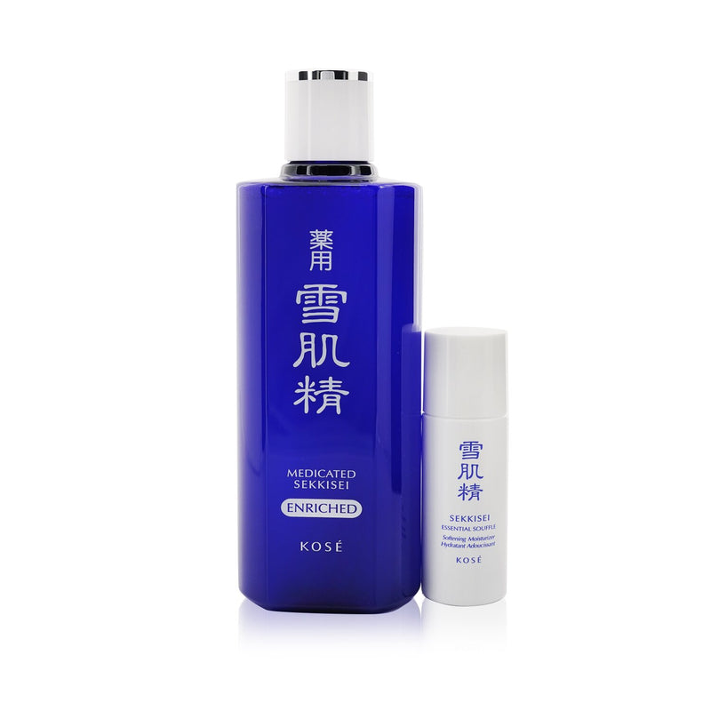 Kose Medicated Sekkisei (Enriched) Set: Medicated Sekkisei Enriched - 360ml/12oz + Sekkisei Essential Souffle - 35ml/1.17oz  2pcs