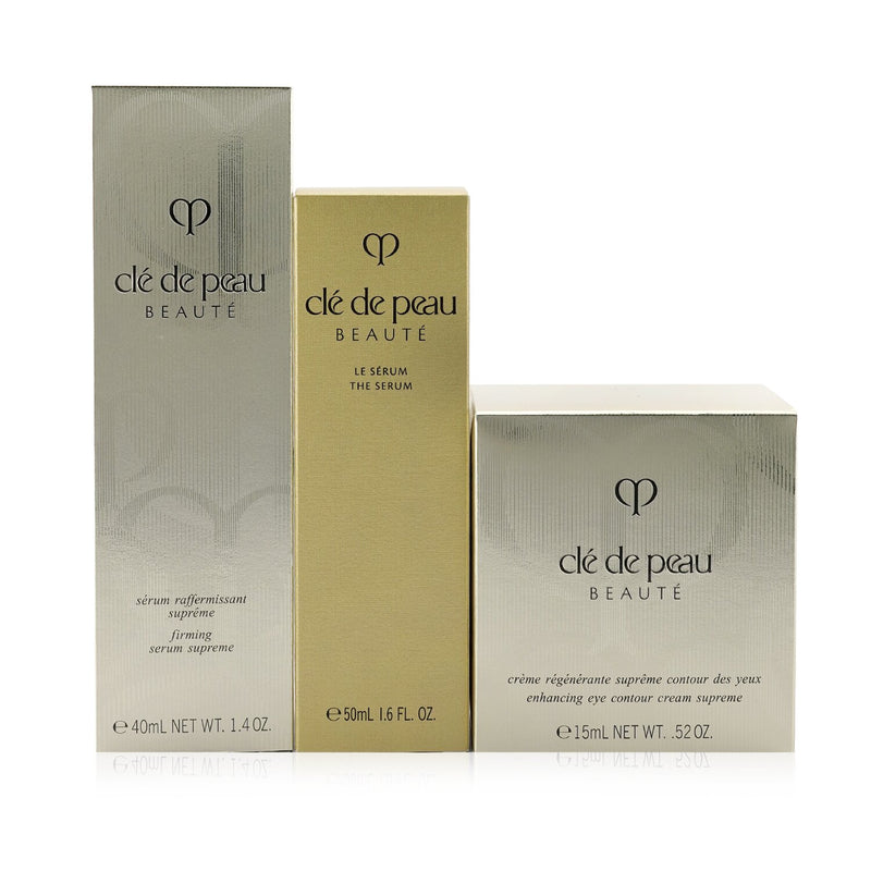 Cle De Peau The Serum & Anti-Aging Skincare Collection: The Serum 50ml+ Firming Serum Supreme 40ml+ Eye Contour Cream Supreme 15ml  3pcs