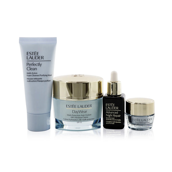 Estee Lauder Protect+Hydrate Skincare Delights: Day Wear Creme SPF 15 50ml+ ANR 15ml+ Day Wear Eye 5ml+ Perfectly Clean 30ml  4pcs